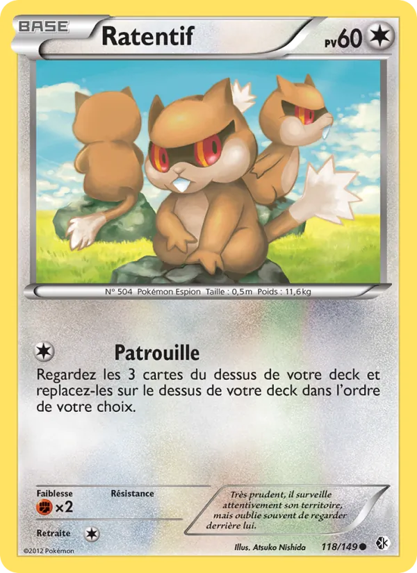 Carte Pokémon Ratentif 118/149 de l'extension Frontières Franchies