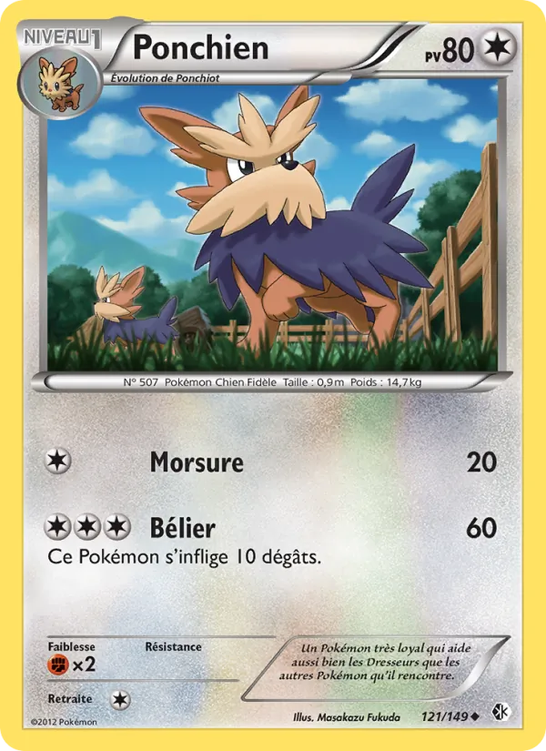 Carte Pokémon Ponchien 121/149 de l'extension Frontières Franchies