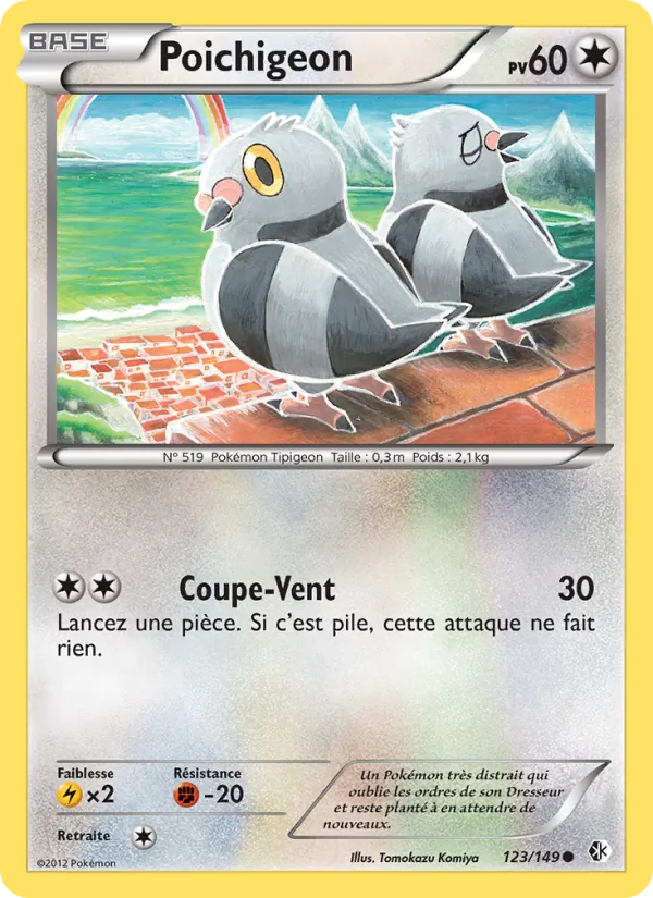 Carte Pokémon Poichigeon 123/149 de l'extension Frontières Franchies