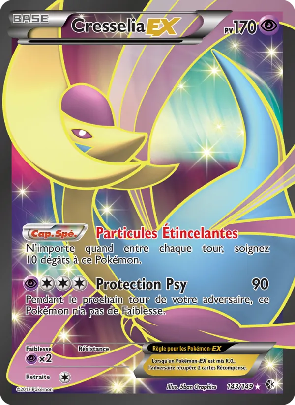 Carte Pokémon Cresselia-EX 143/149 de l'extension Frontières Franchies
