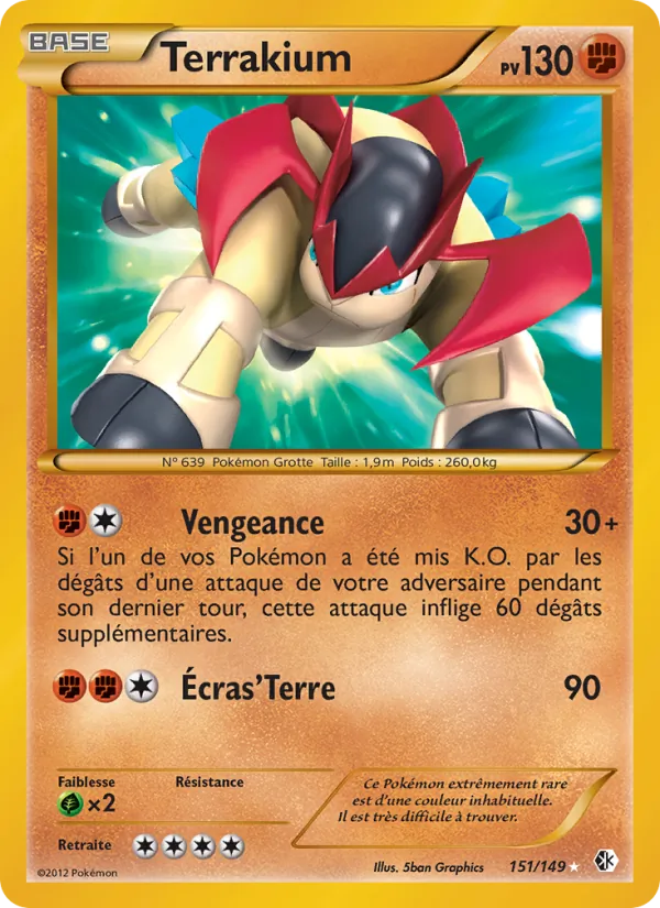 Carte Pokémon Terrakium 151/149 de l'extension Frontières Franchies