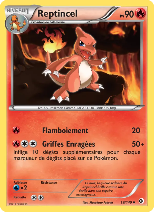 Carte Pokémon Reptincel 19/149 de l'extension Frontières Franchies