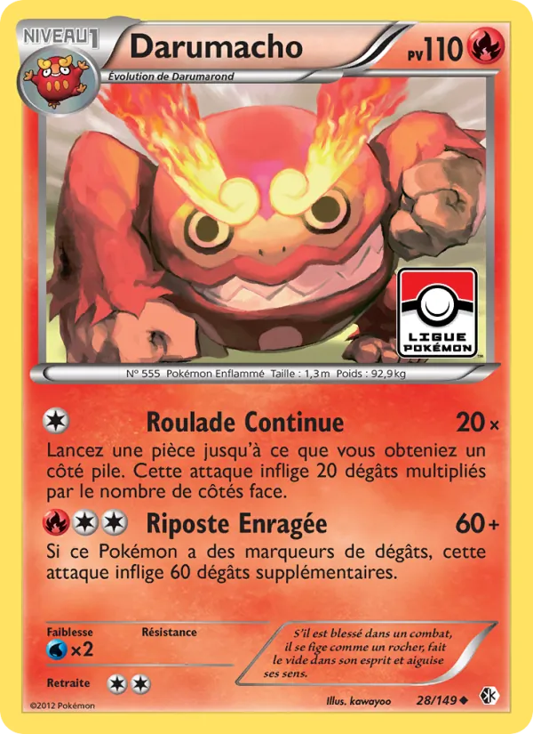 Carte Pokémon Darumacho 28/149 de l'extension Frontières Franchies