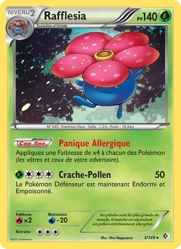 Carte Pokémon Rafflesia 3/149 de l'extension Frontières Franchies