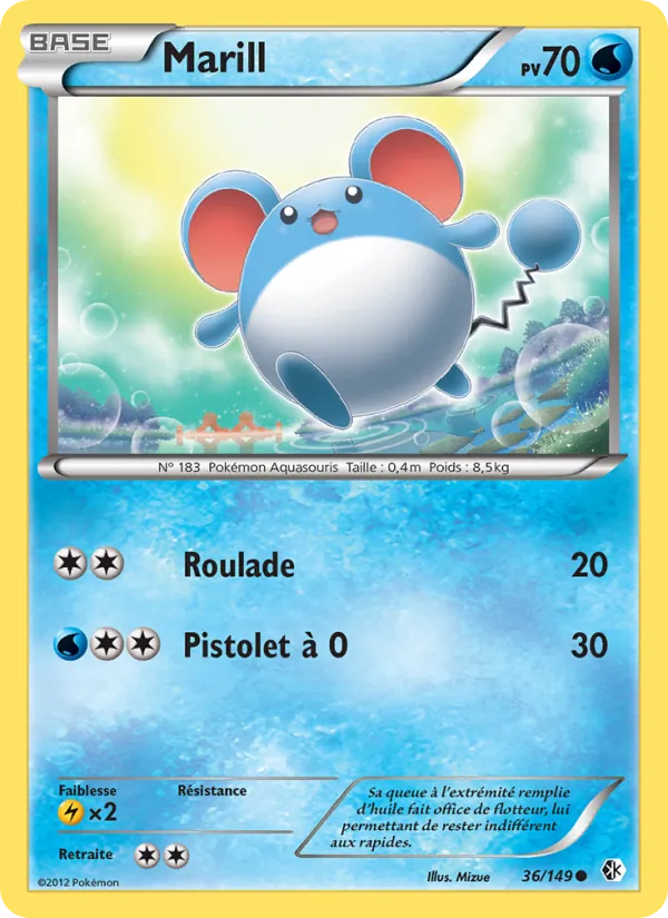 Carte Pokémon Marill 36/149 de l'extension Frontières Franchies