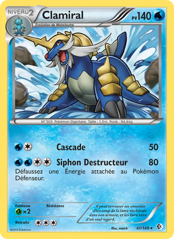 Carte Pokémon Clamiral 41/149 de l'extension Frontières Franchies