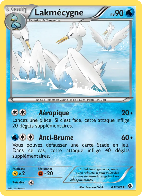 Carte Pokémon Lakmécygne 43/149 de l'extension Frontières Franchies