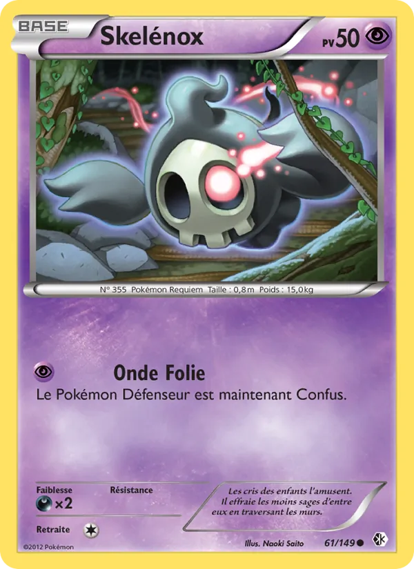 Carte Pokémon Skelénox 61/149 de l'extension Frontières Franchies