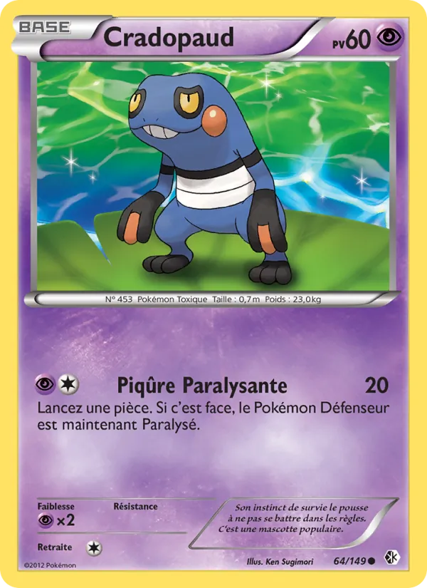 Carte Pokémon Cradopaud 64/149 de l'extension Frontières Franchies