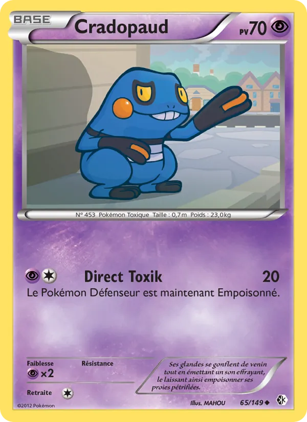 Carte Pokémon Cradopaud 65/149 de l'extension Frontières Franchies