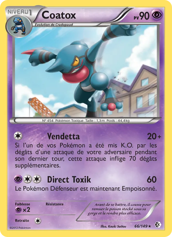 Carte Pokémon Coatox 66/149 de l'extension Frontières Franchies