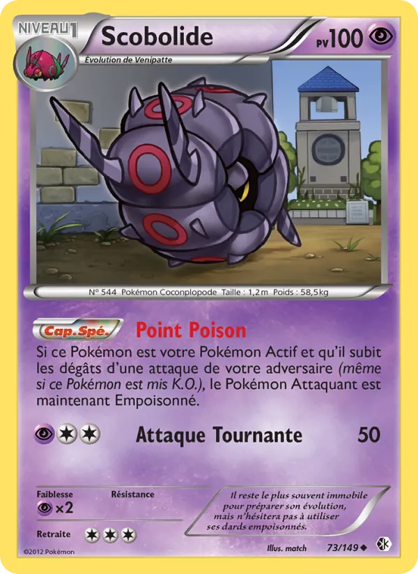 Carte Pokémon Scobolide 73/149 de l'extension Frontières Franchies