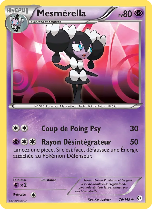 Carte Pokémon Mesmérella 76/149 de l'extension Frontières Franchies