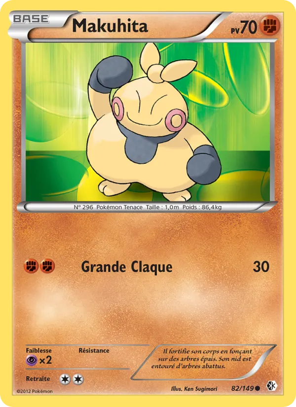 Carte Pokémon Makuhita 82/149 de l'extension Frontières Franchies
