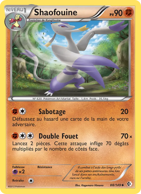 Carte Pokémon Shaofouine 88/149 de l'extension Frontières Franchies