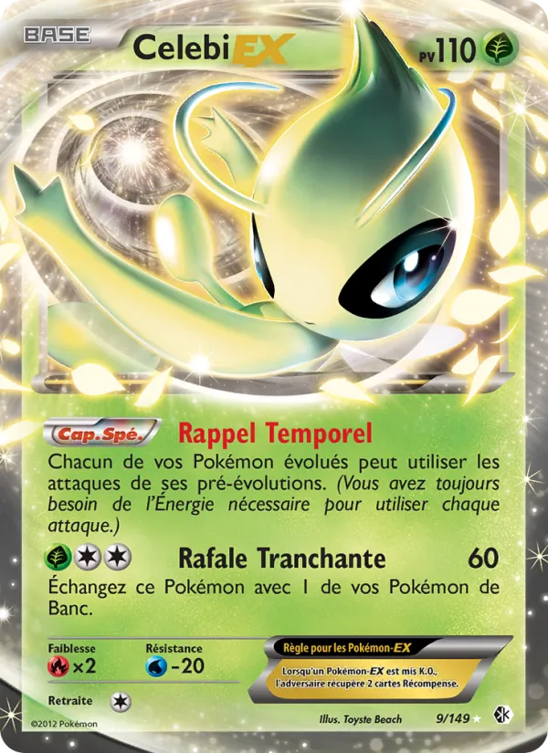 Carte Pokémon Celebi-EX 9/149 de l'extension Frontières Franchies