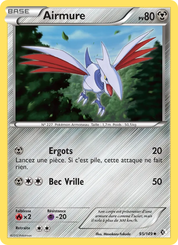 Carte Pokémon Airmure 95/149 de l'extension Frontières Franchies