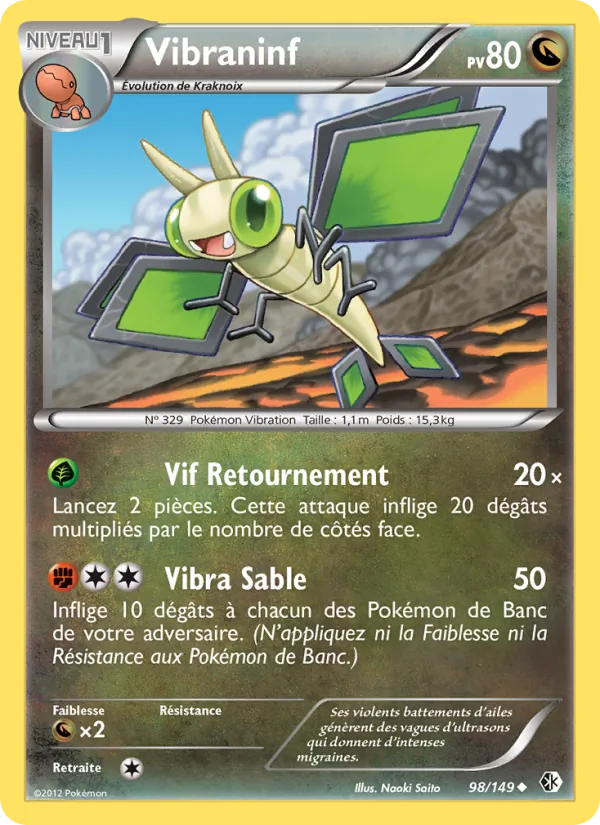 Carte Pokémon Vibraninf 98/149 de l'extension Frontières Franchies