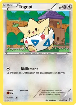Carte Pokémon Togepi 102 — Tempète Plasma