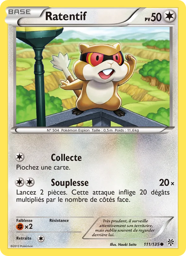 Carte Pokémon Ratentif 111/135 de l'extension Tempète Plasma