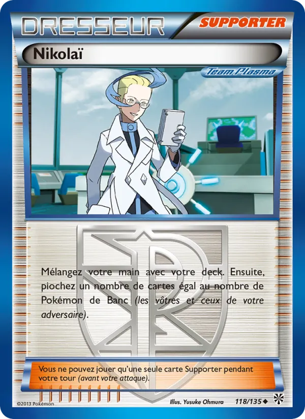 Carte Pokémon Nikolaï 118/135 de l'extension Tempète Plasma