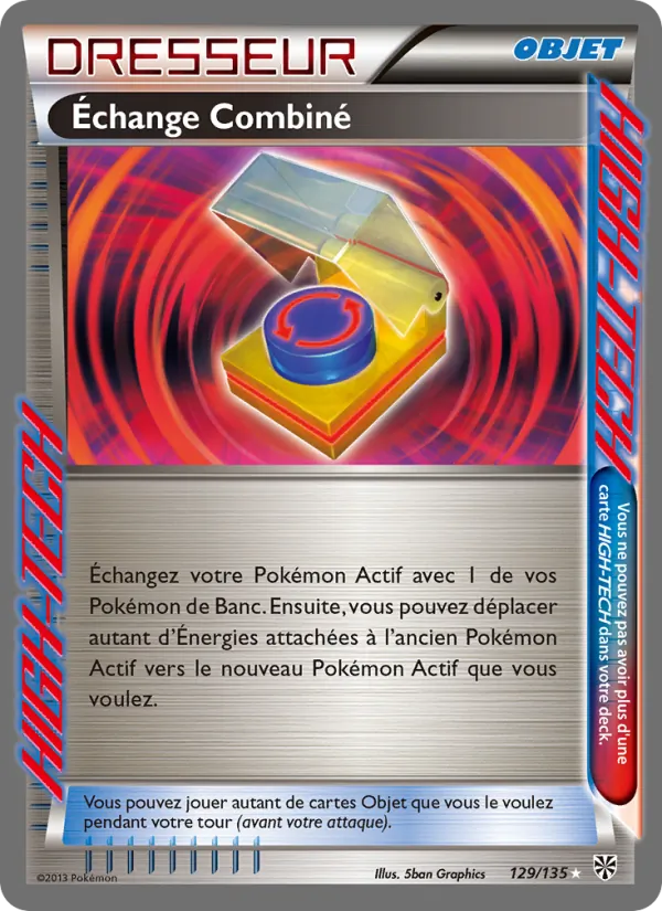 Carte Pokémon Échange Combiné 129/135 de l'extension Tempète Plasma