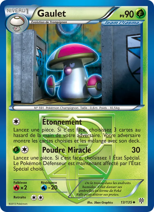 Carte Pokémon Gaulet 13/135 de l'extension Tempète Plasma