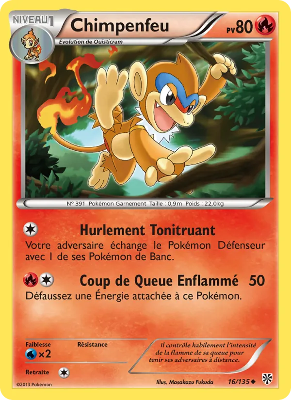 Carte Pokémon Chimpenfeu 16/135 de l'extension Tempète Plasma