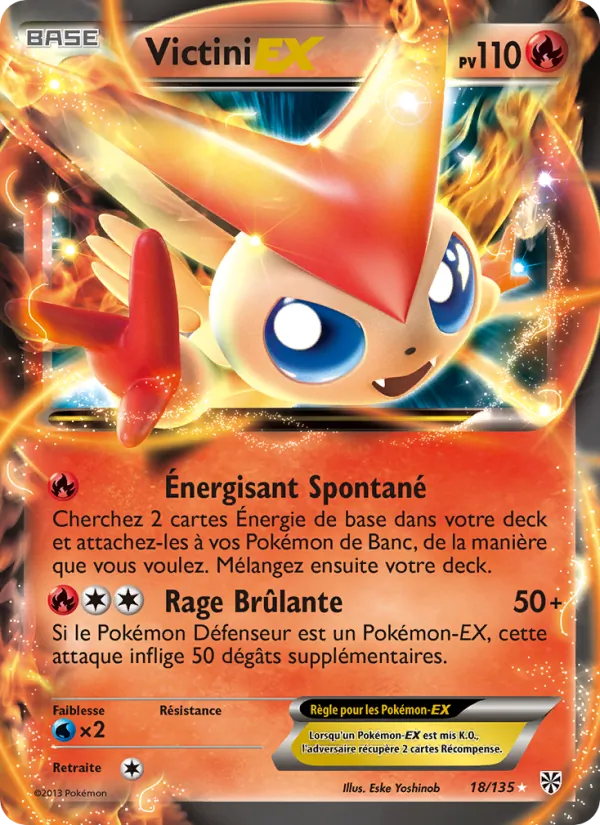 Carte Pokémon Victini-EX 18/135 de l'extension Tempète Plasma