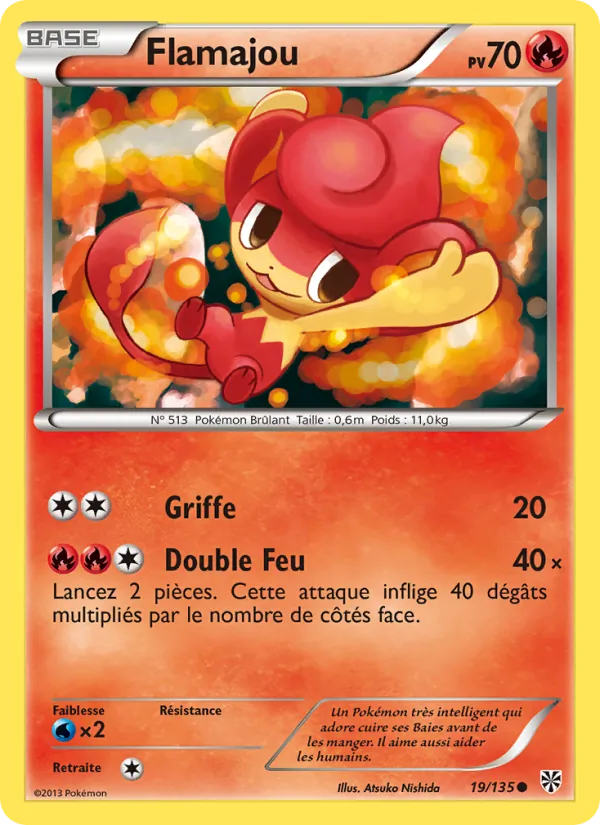 Carte Pokémon Flamajou 19/135 de l'extension Tempète Plasma