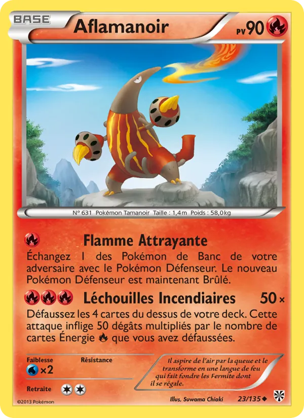 Carte Pokémon Aflamanoir 23/135 de l'extension Tempète Plasma
