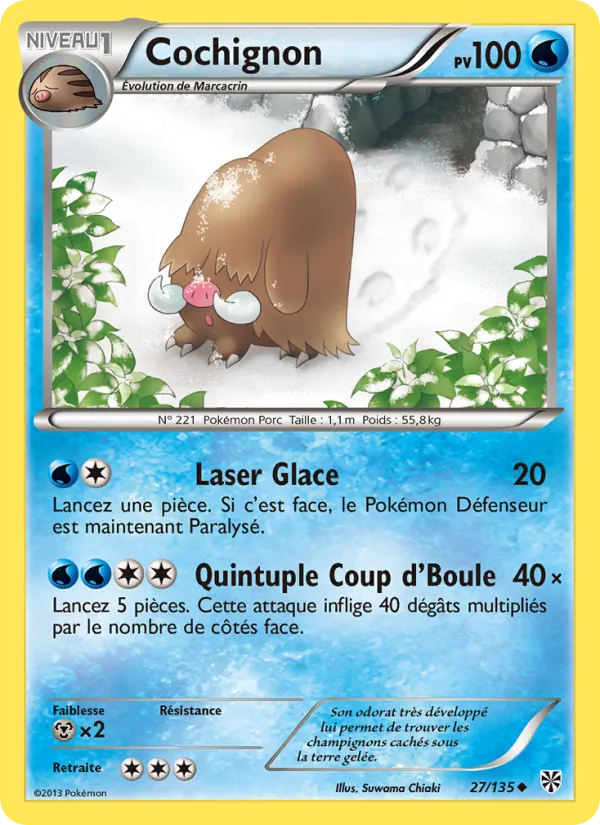 Carte Pokémon Cochignon 27/135 de l'extension Tempète Plasma