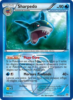 Carte Pokémon Sharpedo 33 — Tempète Plasma