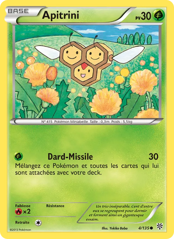 Carte Pokémon Apitrini 4/135 de l'extension Tempète Plasma
