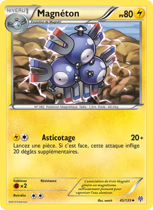 Carte Pokémon Magnéton 45/135 de l'extension Tempète Plasma