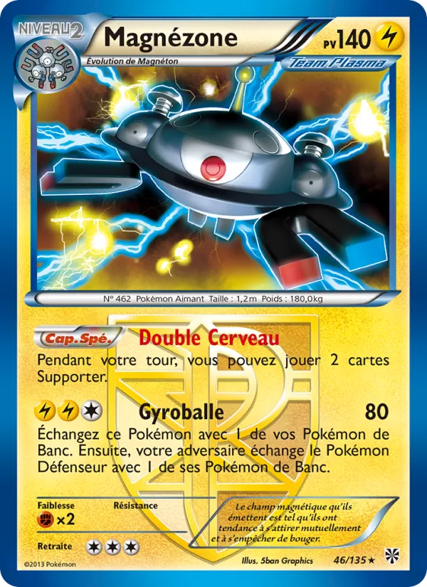 Carte Pokémon Magnézone 46/135 de l'extension Tempète Plasma