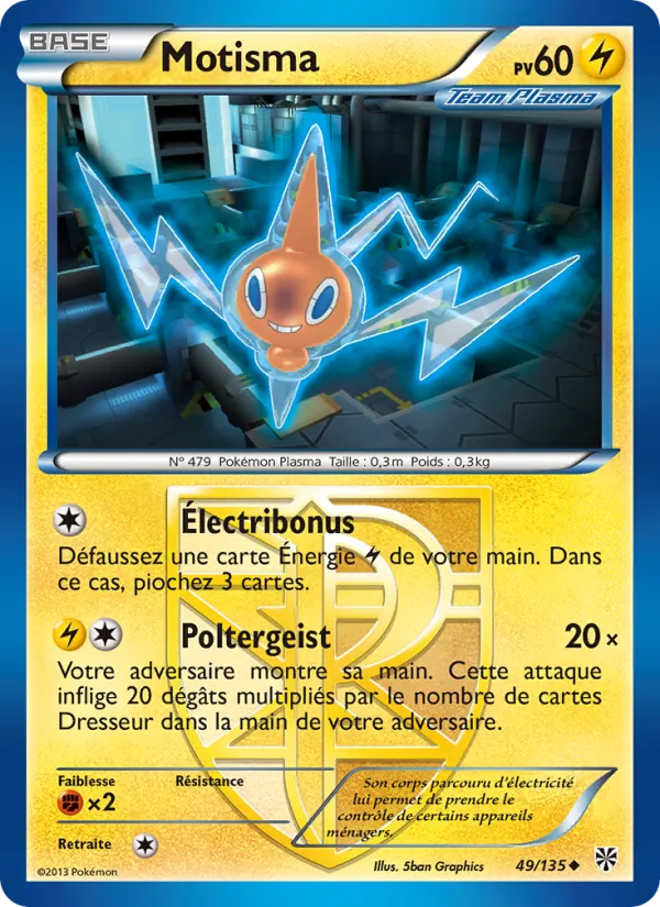 Carte Pokémon Motisma 49/135 de l'extension Tempète Plasma
