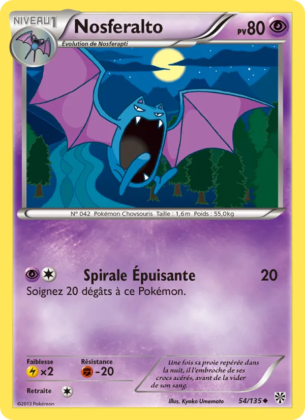 Carte Pokémon Nosferalto 54/135 de l'extension Tempète Plasma