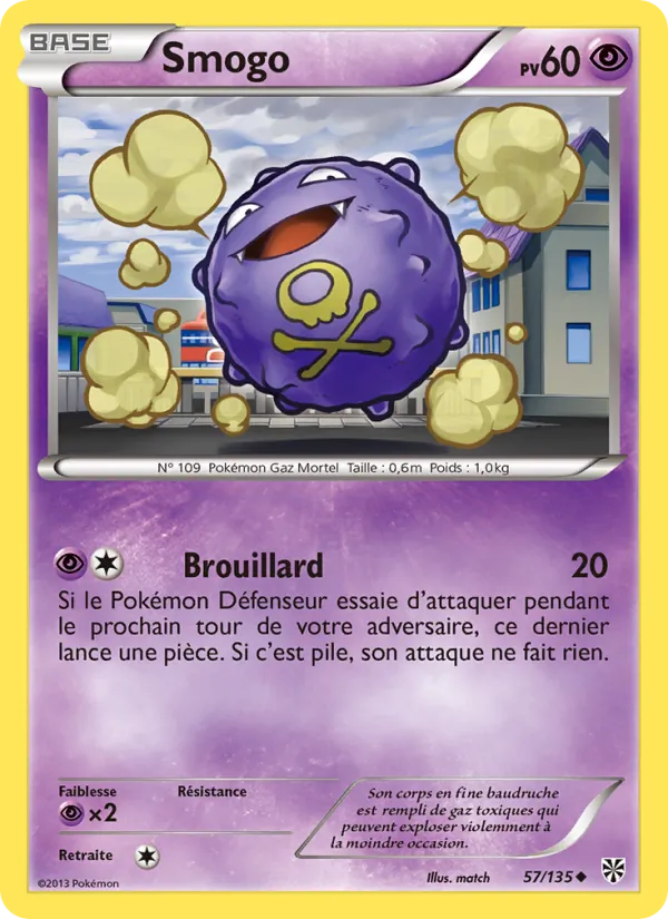 Carte Pokémon Smogo 57/135 de l'extension Tempète Plasma
