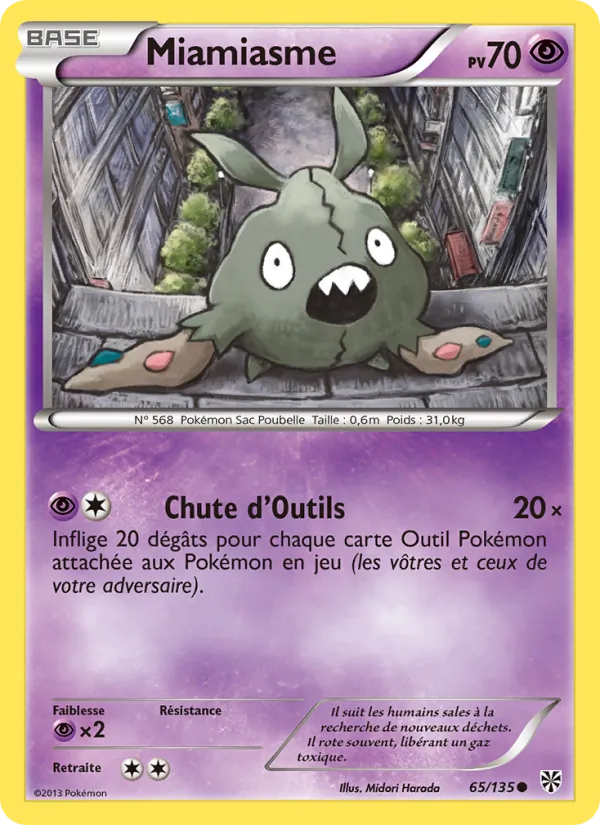 Carte Pokémon Miamiasme 65/135 de l'extension Tempète Plasma