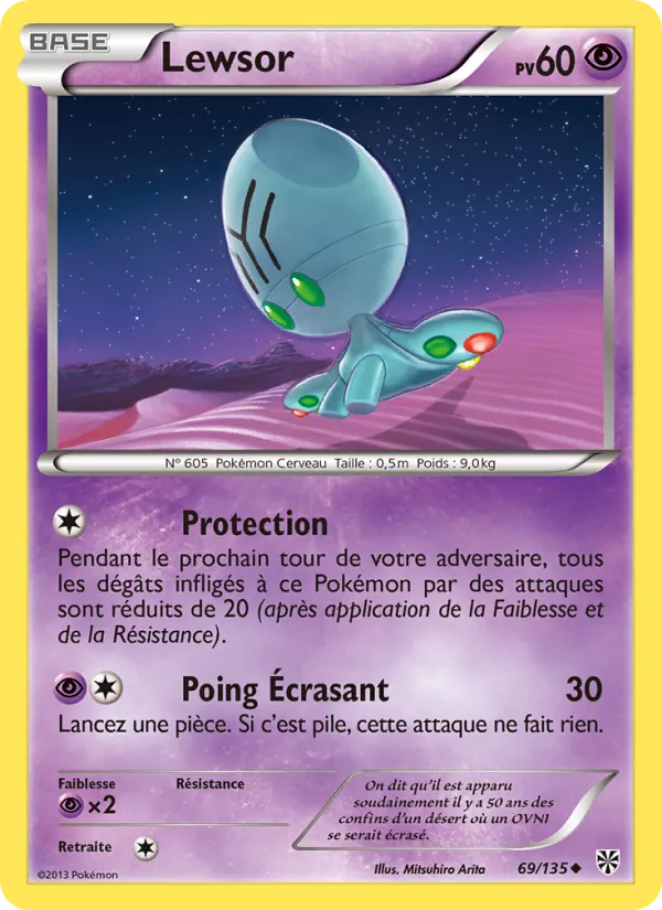 Carte Pokémon Lewsor 69/135 de l'extension Tempète Plasma