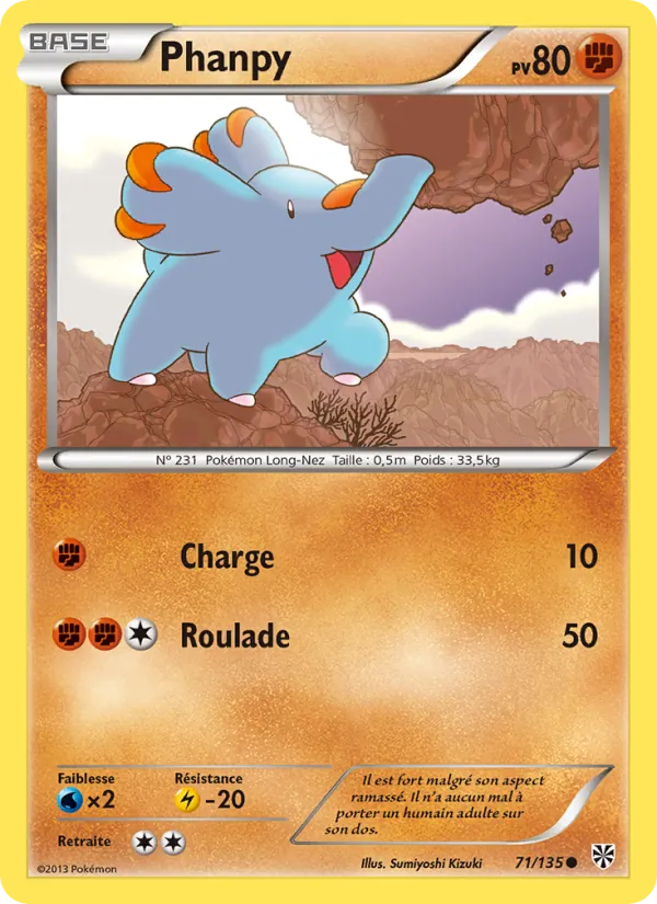 Carte Pokémon Phanpy 71/135 de l'extension Tempète Plasma