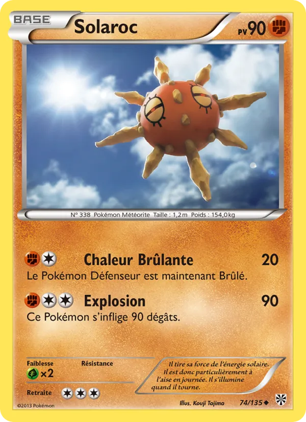 Carte Pokémon Solaroc 74/135 de l'extension Tempète Plasma