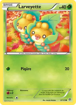 Carte Pokémon Larveyette 8 — Tempète Plasma