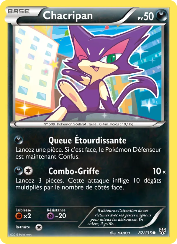 Carte Pokémon Chacripan 82/135 de l'extension Tempète Plasma