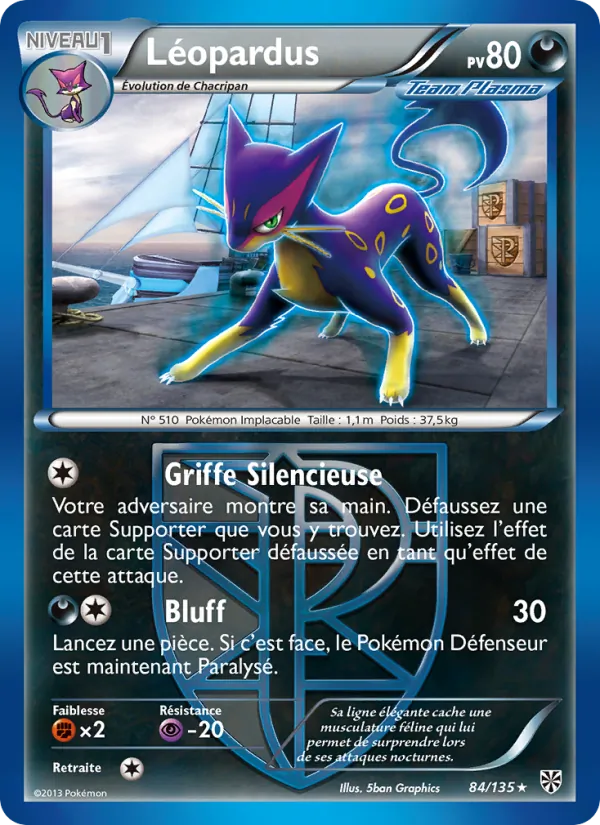 Carte Pokémon Léopardus 84/135 de l'extension Tempète Plasma