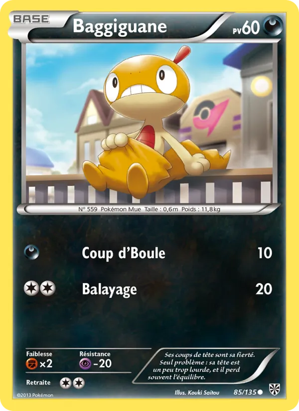 Carte Pokémon Baggiguane 85/135 de l'extension Tempète Plasma