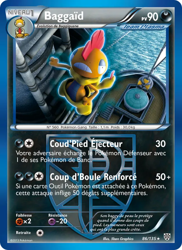 Carte Pokémon Baggaïd 86/135 de l'extension Tempète Plasma