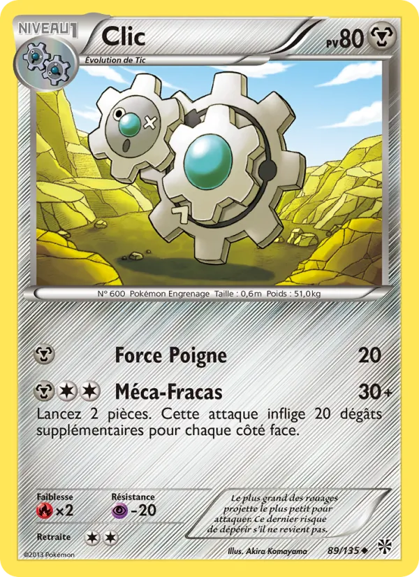 Carte Pokémon Clic 89/135 de l'extension Tempète Plasma