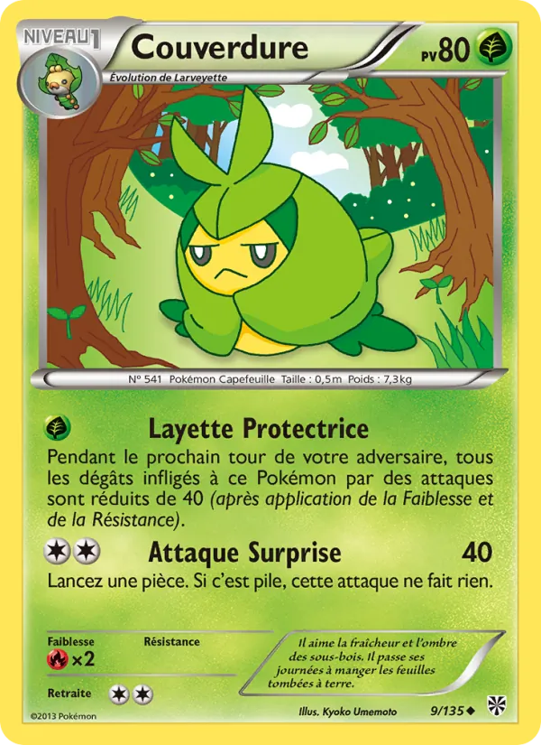 Carte Pokémon Couverdure 9/135 de l'extension Tempète Plasma